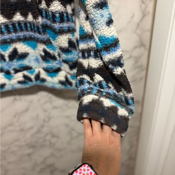 Aerie Blue and Black Patterned Turtleneck Sweater Size M - Picture 5 of 11